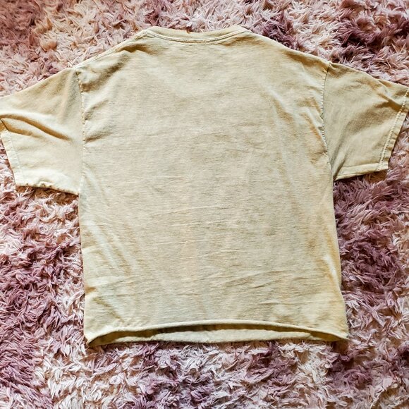 Fifth Sun Beige Mushroom and Flower Graphic Cropped Tee - Picture 4 of 4